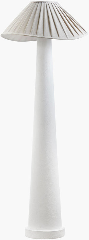 Surya Docia Arts and Crafts Floor Lamp with Linen Shade for Living Room Reading Nooks DCI-001