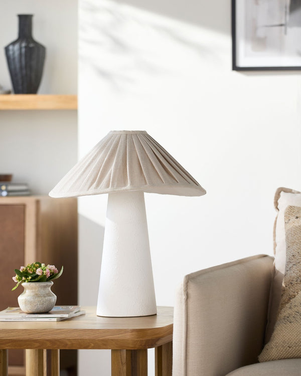 Surya Docia Hand-painted Ceramic Table Lamp with Linen Shade for Warm Ambient Glow DCI-002