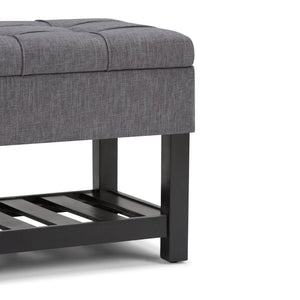 English Elm Saxon Storage Ottoman Bench In Slate Grey - Stylish, Versatile, And Functional Seating With Storage! B136P159133-GIGA