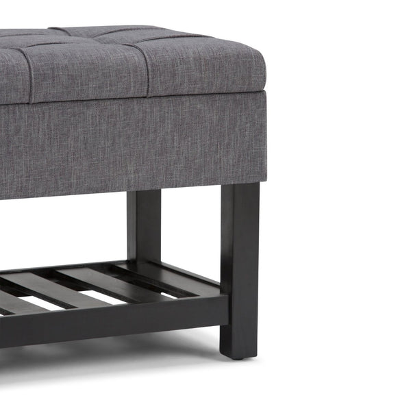 English Elm Saxon Storage Ottoman Bench In Slate Grey - Stylish, Versatile, And Functional Seating With Storage! B136P159133-GIGA