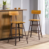 Christopher Knight Home® - Noble House - Raychel Natural Stained Laminated Acacia Barstool - Set of 2