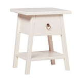 Japandi Bedside Table with Pull-Ring Ivory White ATB20NSIVP Walker Edison