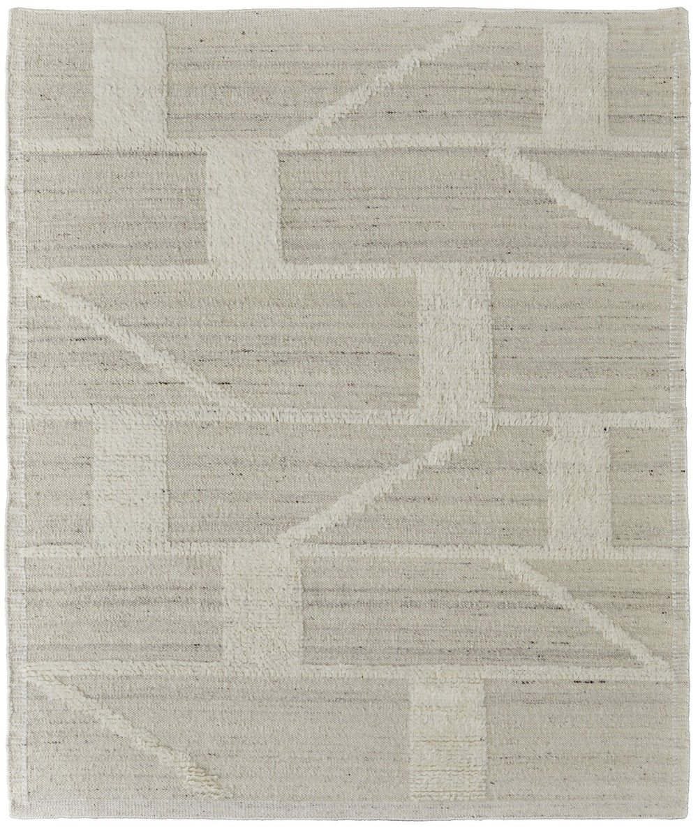 Feizy Rugs Ashby Hand-woven Wool Rug - Timeless Geometric Design In Muted Neutrals For Elegant Spaces Tan,Ivory Wool Ash8908fbgeivye50