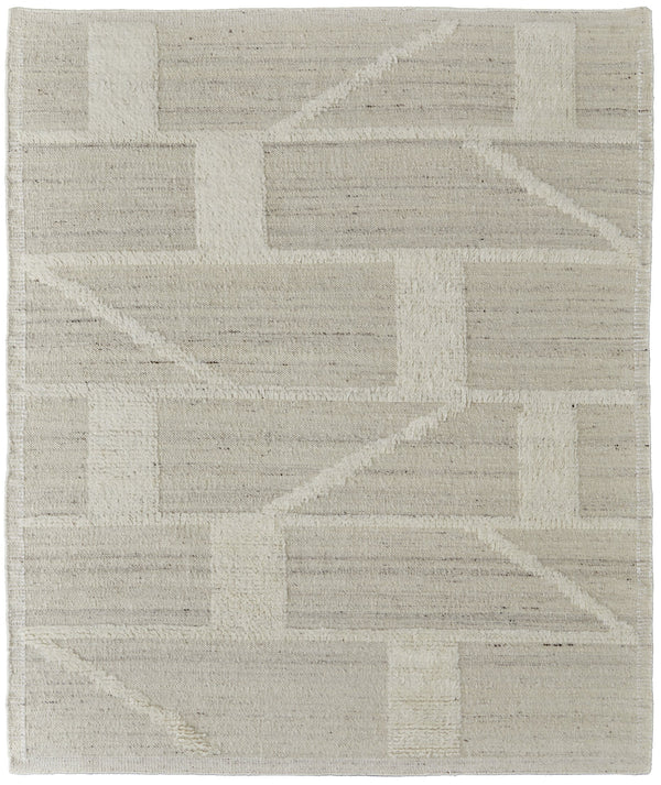 Feizy Rugs Ashby Hand-woven Wool Rug - Timeless Geometric Design In Muted Neutrals For Elegant Spaces Tan,Ivory Wool Ash8908fbgeivye50