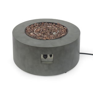 English Elm 32" Round Propane Fire Pit 40000 Btu Powder Coated Iron Outdoor Patio Centerpiece 67759.00CONRT-40K