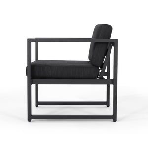 English Elm Christopher Knight Home® - NAVAN Dark Gray 3-Piece Outdoor Chat Set — Aluminum Frame, Compact 52.5"L x 31"W x 23.9"H Comfortable Seating 63056.00DGY