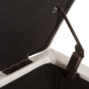 English Elm Christopher Knight Home® - Storage Ottoman Bench with Tufted Plush Top, Hidden Compartment, Dark Wood Legs, 41.5" x20" x12" Linen 54744.00LNN