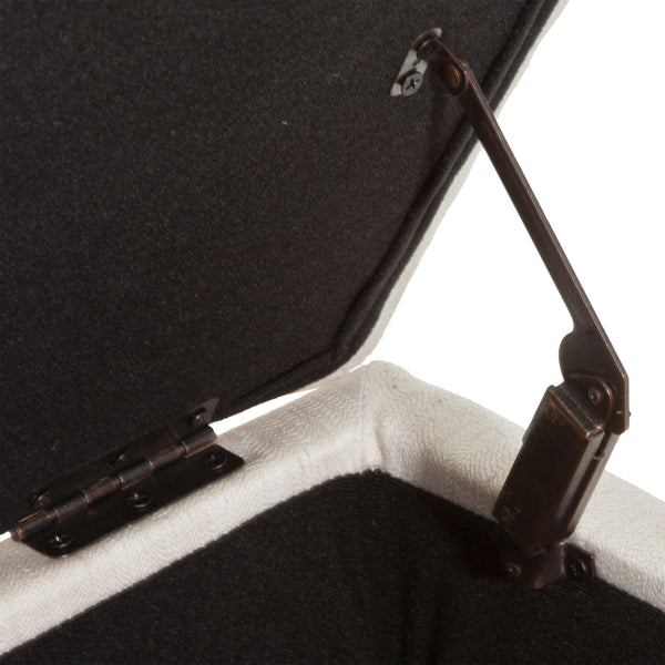 English Elm Christopher Knight Home® - Storage Ottoman Bench with Tufted Plush Top, Hidden Compartment, Dark Wood Legs, 41.5" x20" x12" Linen 54744.00LNN