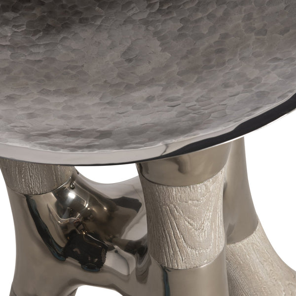 Bernhardt Bernhardt Dalton 54" Round Dining Table With Tempered Glass Top, Weathered Greige Oak Base & Accent Bowl K2076