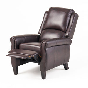 English Elm Christopher Knight Home® - Fabric Burgundy Recliner Chair Mid-Century PU Leather Pushback Sofa with Tufted Cushion, Compact Comfort 57574.00BDY
