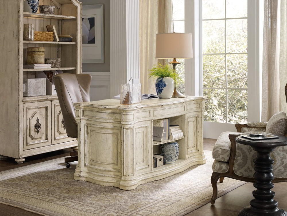 Hooker Furniture Lynn Caruso Falvo Top-Grain Leather Executive Swivel Tilt Chair With Nailhead Trim & Casters EC483-083