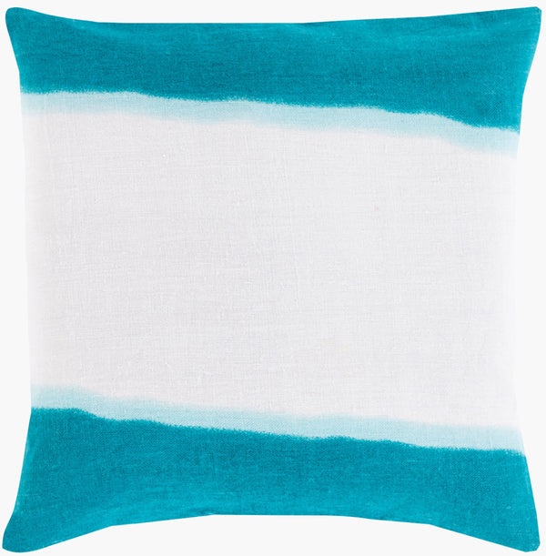 Surya Double Dip Accent Pillow - Luxurious 18"L X 18"W Modern Linen Design For Chic Home Decor Upgrade Aqua Linen Dd005-1818p