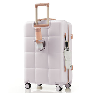English Elm Luggage Set of 3 Abs Hard Shell Suitcases with Spinner Wheels and Built in Cup Holder Light Grey N726P296016D