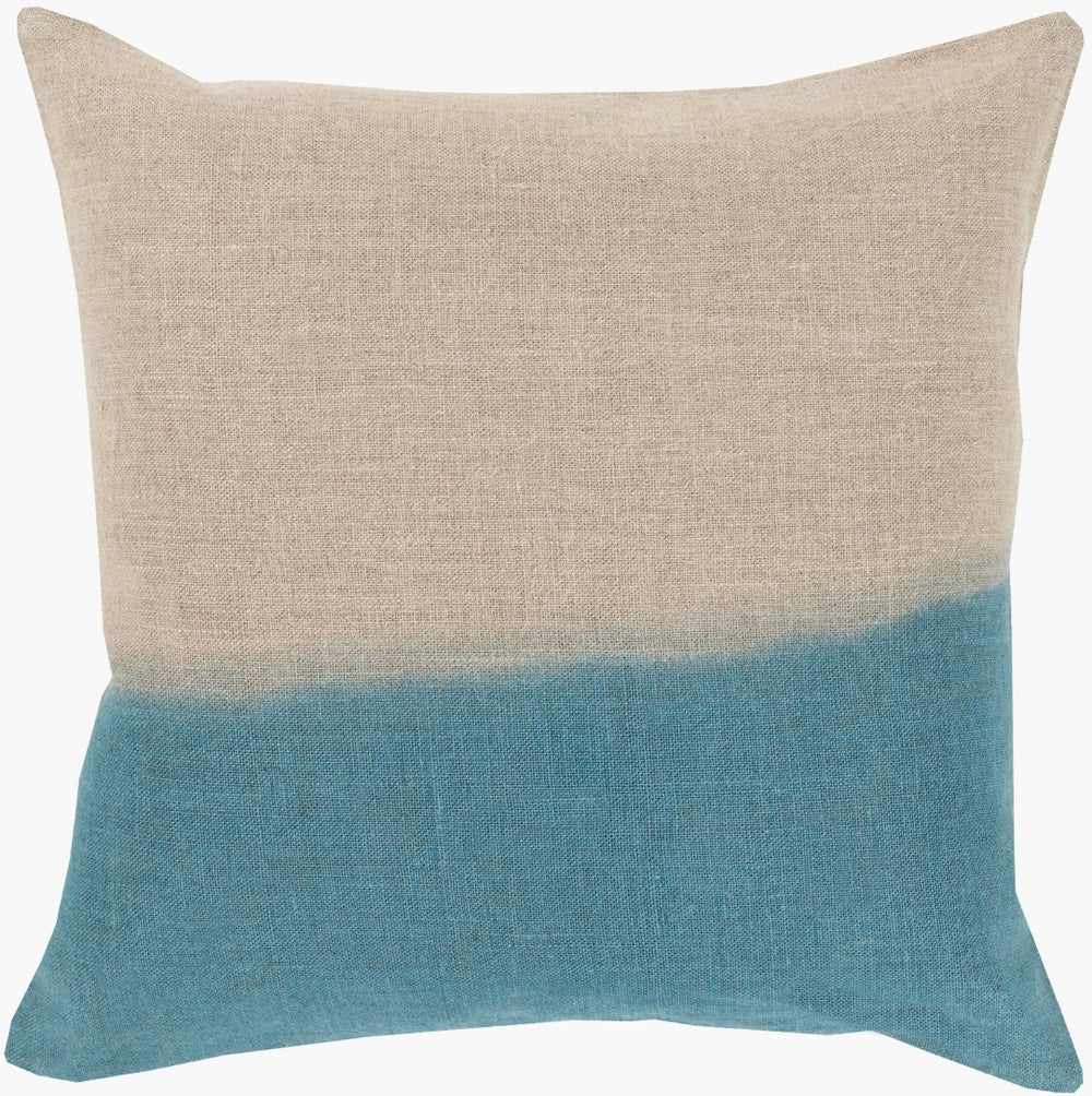 Surya Dip Dyed Linen Accent Pillow Handcrafted Gradient Coastal Woven Texture Boho Decor DD010-2222D