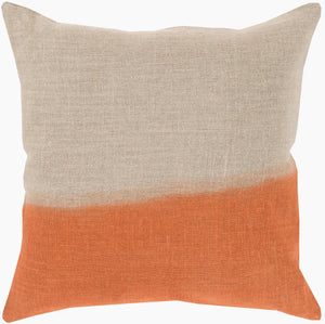 Surya Dip Dyed 18"X18" Coastal Accent Pillow - Durable Linen Decor With Beach-inspired Charm & Warranty Burnt Orange Linen Dd012-1818