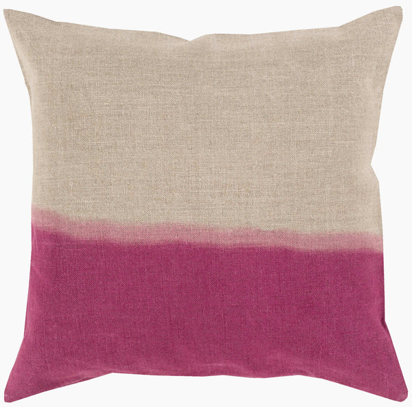 Surya Dip Dyed 18"X18" Coastal Accent Pillow - Durable Linen Decor With Beach-inspired Charm & Warranty Burgundy Linen Dd014-2222