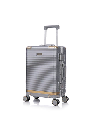 English Elm Luggage Set 3 Piece Polycarbonate Aluminum Frame Hard Shell Travel Suitcases with Lock Silver T3292P361540