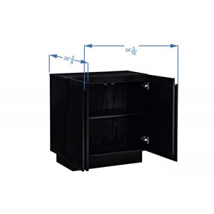 English Elm Mid-Century wooden sideboard buffet with arched doors and rounded edges, spacious storage, durable craftsmanship nurturing warmth Black 33 L x 19 W x 29 H B011P367183