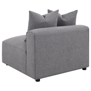 English Elm Amherst Grey Armless Chair With Accent Pillow - Modern Comfort & Stylish Versatility For Any Space B062P358230