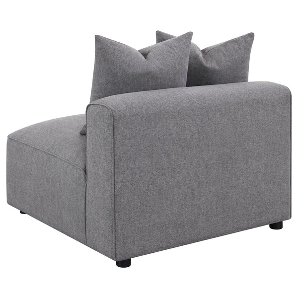 English Elm Amherst Grey Armless Chair With Accent Pillow - Modern Comfort & Stylish Versatility For Any Space B062P358230