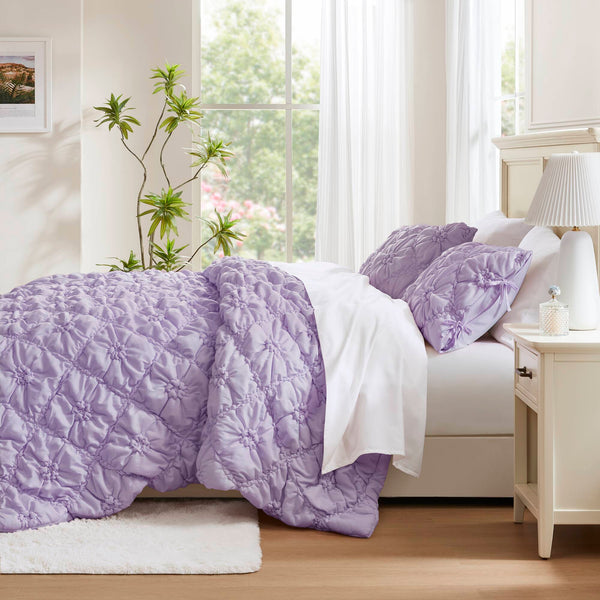 English Elm 3PCS Plush Microfiber Full/Queen Comforter Set with Hypoallergenic Poly Fill and Soft Shams Purple 16.93 L x 12.99 W x 6.69 H B035P366526