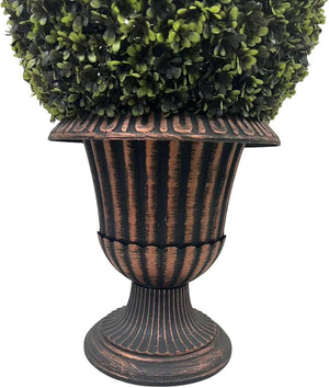 English Elm 24" Ball Topiary with Durable Magnesia Pot | Lifelike Faux Plant for Indoor & Outdoor Décor Bronze W1550P288704