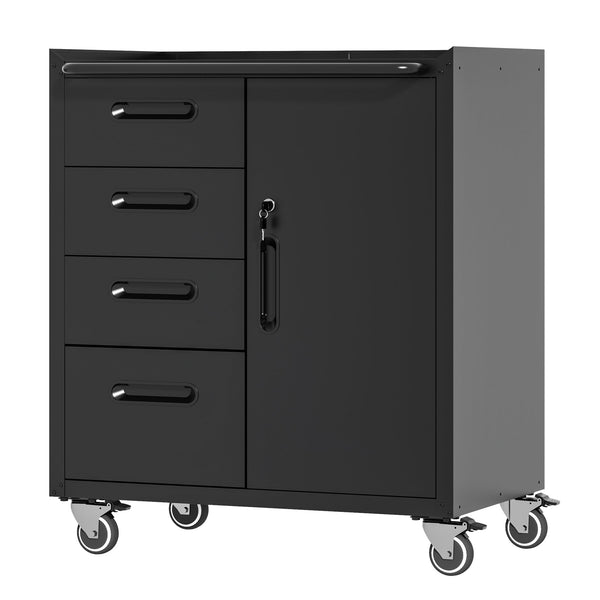 English Elm Sturdy Rolling Steel Tool Cabinet with Locking Drawers for Garage Workshop Use T2398P223007