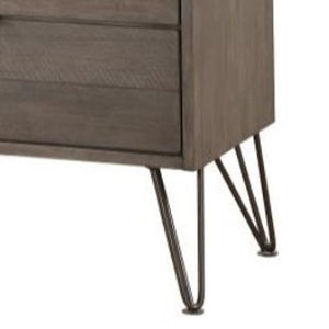 English Elm Contemporary Solid Wood Six Drawer Dresser with Hairpin Legs for Bedroom Storage B056P417104