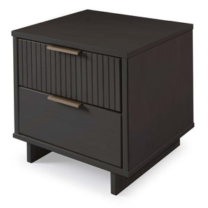 English Elm Granville 18" Charcoal Gray Nightstand - Modern 2-Drawer Storage With Gold Accents And Style! B365P398522
