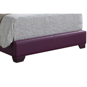 English Elm Stylish Velvet King Bed Frame with Plush Upholstery, Durable Construction, Easy Assembly, Transitional Appeal Purple 4 L x 33 W x 44 H B078108071