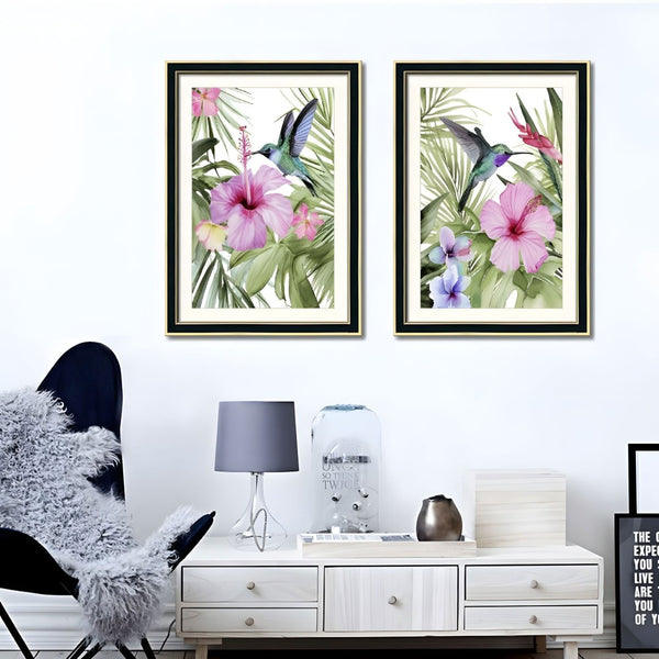 English Elm Set Of 2 Pelican Bird Framed Wall Art - Elegant Coastal Prints With Solid Wood Frames For Home Décor T3976P383230-GIGA