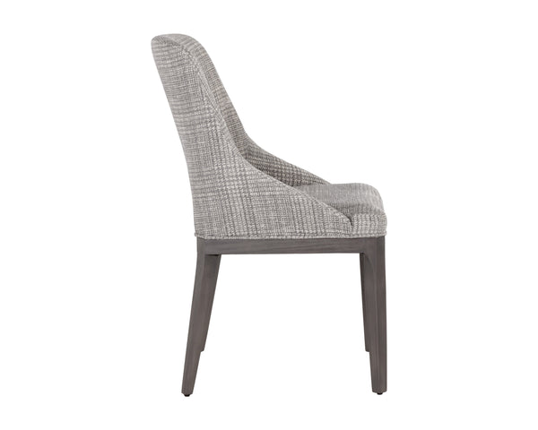 Sunpan Estrada Dining Chair - Elegant Design with Cutout Backrest, Light Grey Oak Legs for Stylish Comfort Naya Check Light Grey