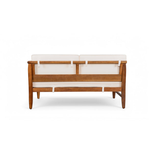 English Elm Christopher Knight Home® - Aston Right-Side Two-Seater Sofa - Weather-Resistant Acacia Wood With Removable Cushions For Comfort N773P252038B