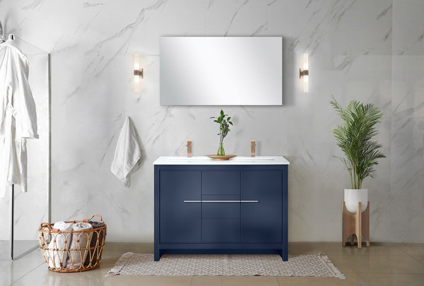 English Elm Navy Blue Double Bath Vanity With White Quartz Top, Rose Gold Faucet & Elegant Soft-Close Design B2731P259392