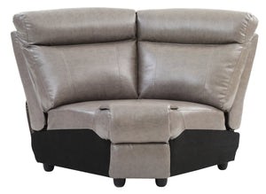 English Elm Ward PU Wedge Sectional Piece for Spacious Seating – Durable Faux Leather, Easy-Clean, Converts Easily Gray 60 L x 26 W x 30 H B078P301549
