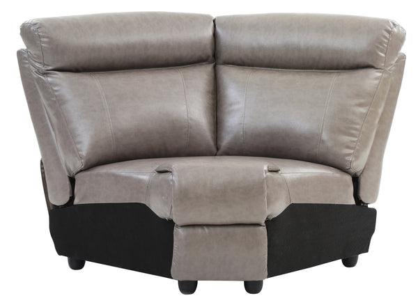 English Elm Ward PU Wedge Sectional Piece for Spacious Seating – Durable Faux Leather, Easy-Clean, Converts Easily Gray 60 L x 26 W x 30 H B078P301549