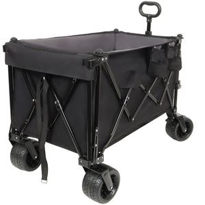 English Elm Foldable Heavy Duty Wagon Cart 480lb Capacity All-terrain Wheels Extendable Cargo Bed W2932P289382