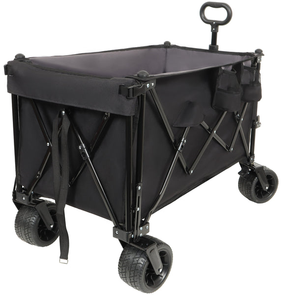 English Elm Foldable Heavy Duty Wagon Cart 480lb Capacity All-terrain Wheels Extendable Cargo Bed W2932P289382