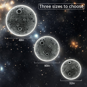 English Elm 40-Inch Resin Moon Wall Light with Remote Dimmable LEDs, 38W Main 15W Night, Meteorite Texture W2869P410964