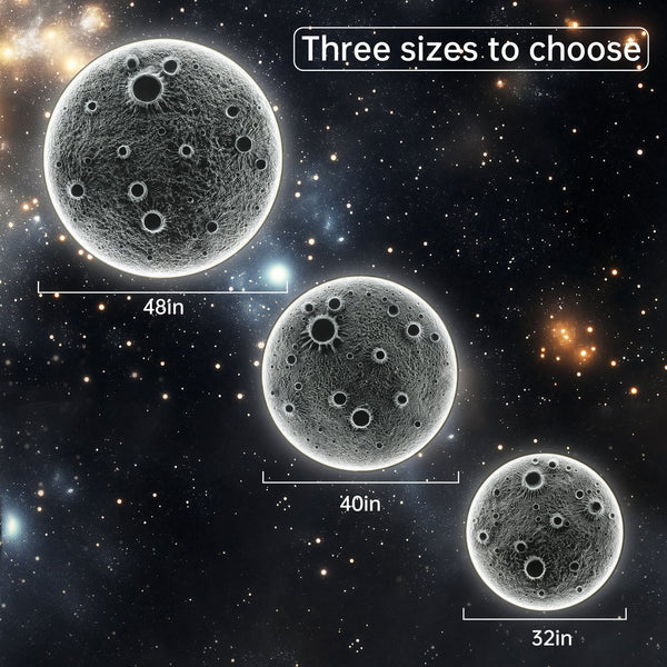 English Elm 40-Inch Resin Moon Wall Light with Remote Dimmable LEDs, 38W Main 15W Night, Meteorite Texture W2869P410964