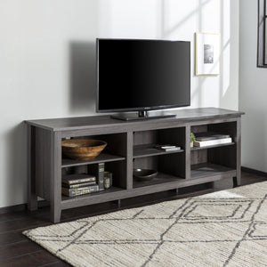 English Elm Walker Edison - Modern 3-Shelf Transitional TV Stand 70" for 80" TVs—Warp-Resistant MDF, 250lb Support, Cord Management Charcoal grey 76 L x 22 W x 6 H B185P169322