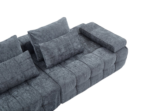 English Elm Sofa Modular Loveseat Antique Grey with Ultra-Dense Foam, Deep Seats, Orthopedic Support, Easy Assemble W1960S00008