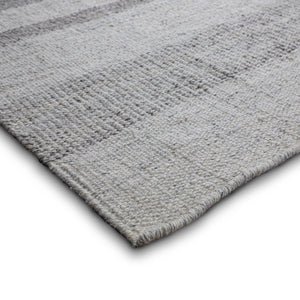 English Elm Hodges Handwoven 6x9 Area Rug Ivory & Grey Geometric Stripes Durable Wool-Cotton Blend Indoor B136P188389