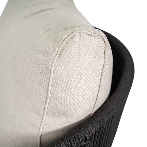 English Elm Christopher Knight Home® - Verona Acacia Wood Outdoor Chat Set with Plush Cushions, Hand-Braided Rope Accents, Weatherproof Finish Beige,Black,Natural VERONA4CTBLK