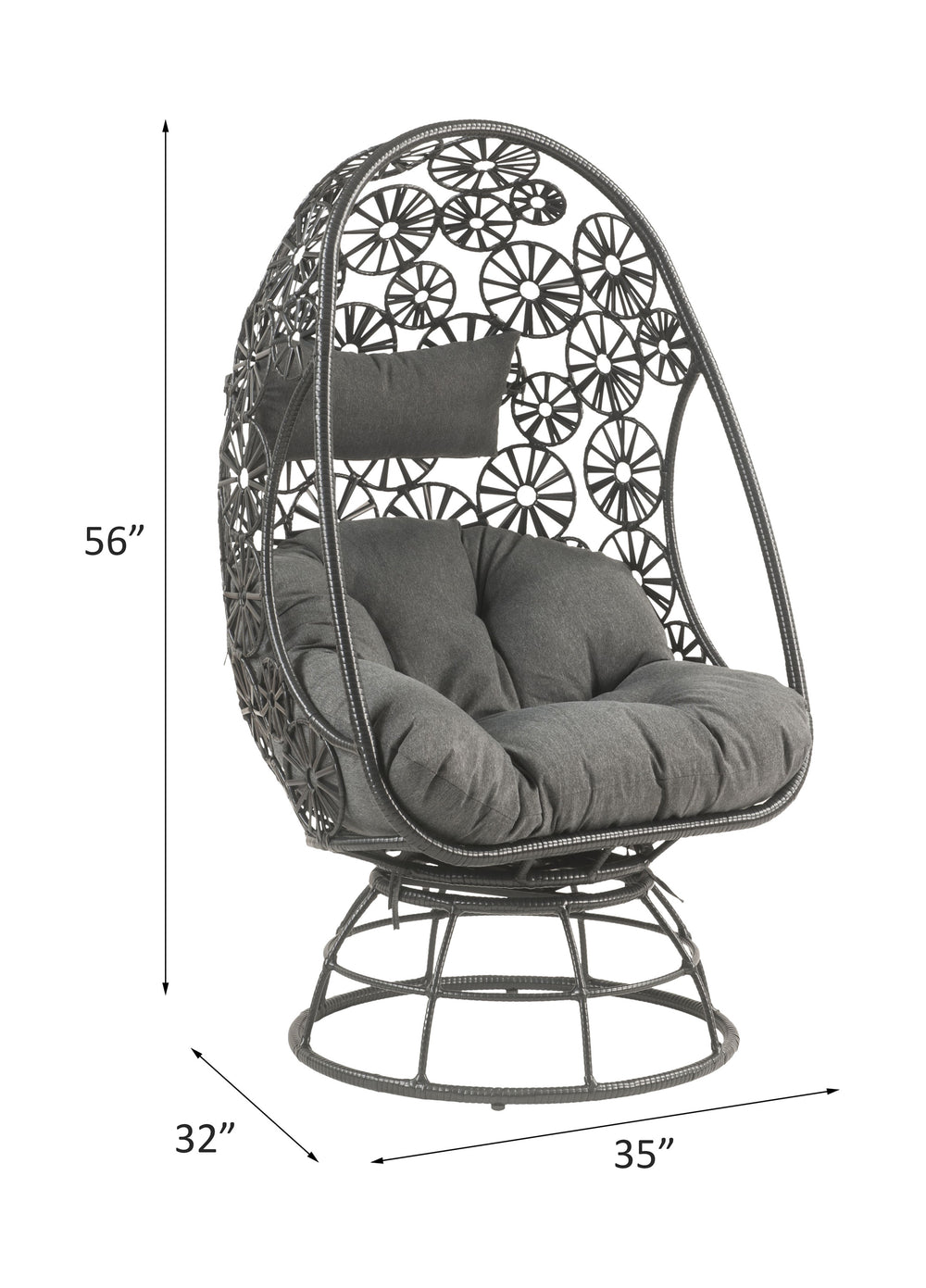 English Elm Hikre High Back Wicker Outdoor Lounge Chair with Glass Side Table Resort Style B2726P446697