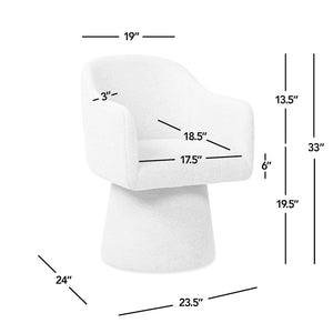 English Elm Jennifer Taylor Home - Marcy Swivel Upholstered Dining Arm Chair in Gray Chenille — Smooth Rotation, Modern Tapered Base, Cozy Comfort B2719P277872