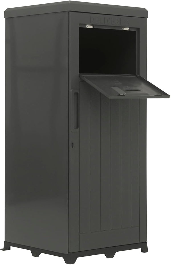 English Elm Package Delivery Drop Box Outdoor Lockable Resin Parcel Storage Anti-theft Porch Cabinet W1859P339203