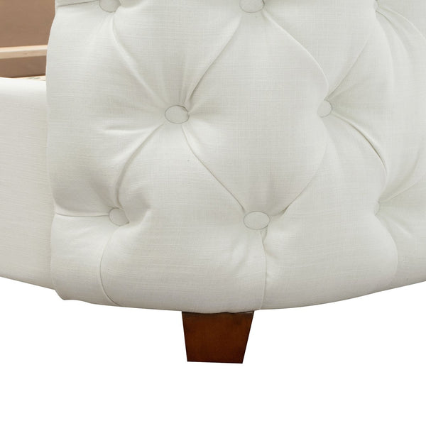 English Elm Jennifer Taylor Home - Brooklyn Elegant Tufted Bed Set In Antique White - Wingback Design For Luxurious Bedroom Retreat B2719P238196