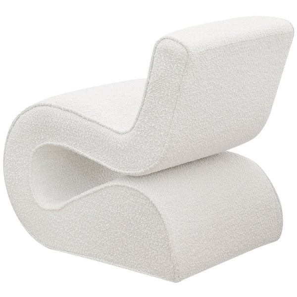 English Elm Austin Cream Bouclé Upholstered Armless Curved Chair — Sculptural Plush Accent Seat for Modern Homes B062P299954