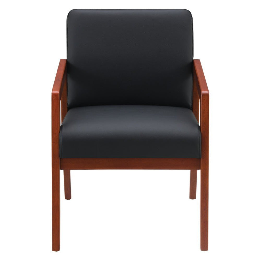 OSP Home Furnishings Wood Guest Chair with Cherry Finish Frame and Memory Foam Seat for Executive Offices Cherry WD587-U6